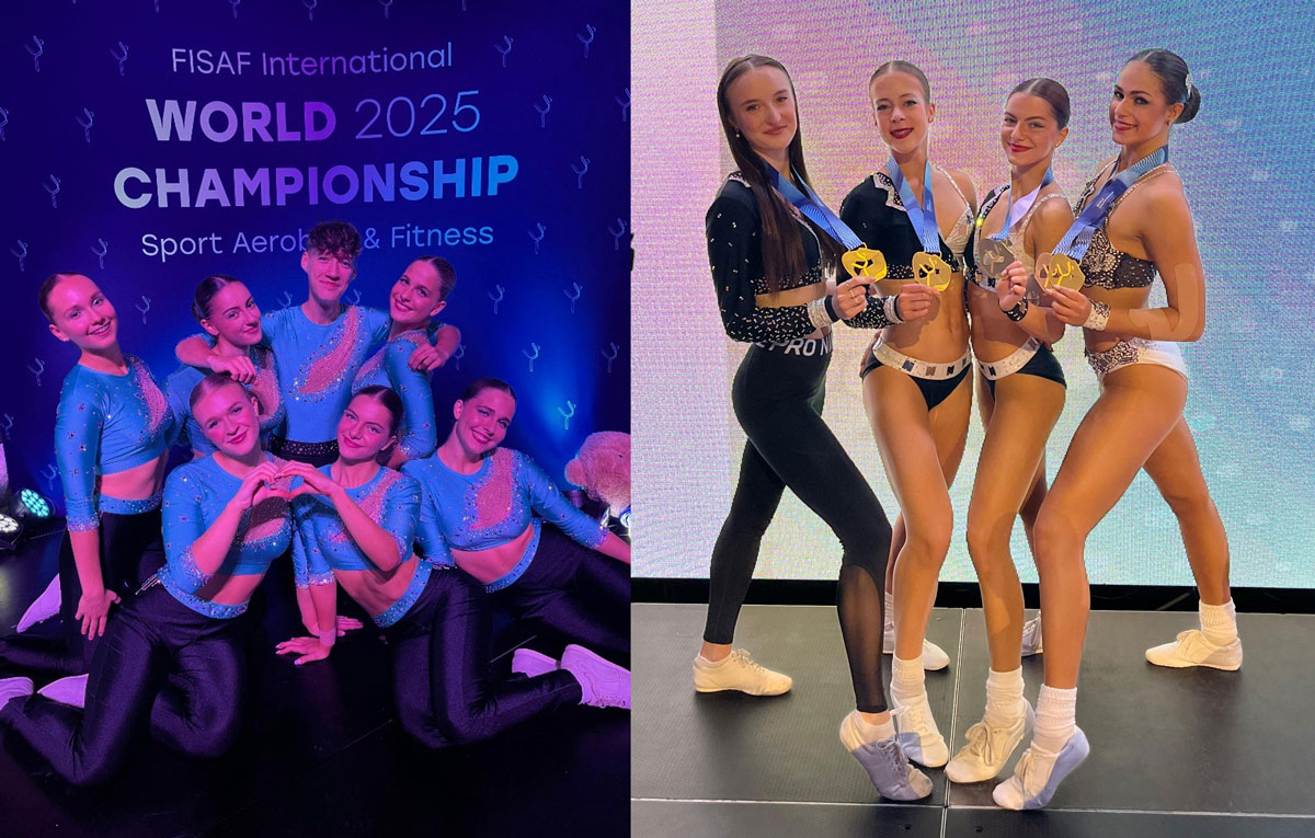 skupiny studentů - mistrů světa v aerobiku