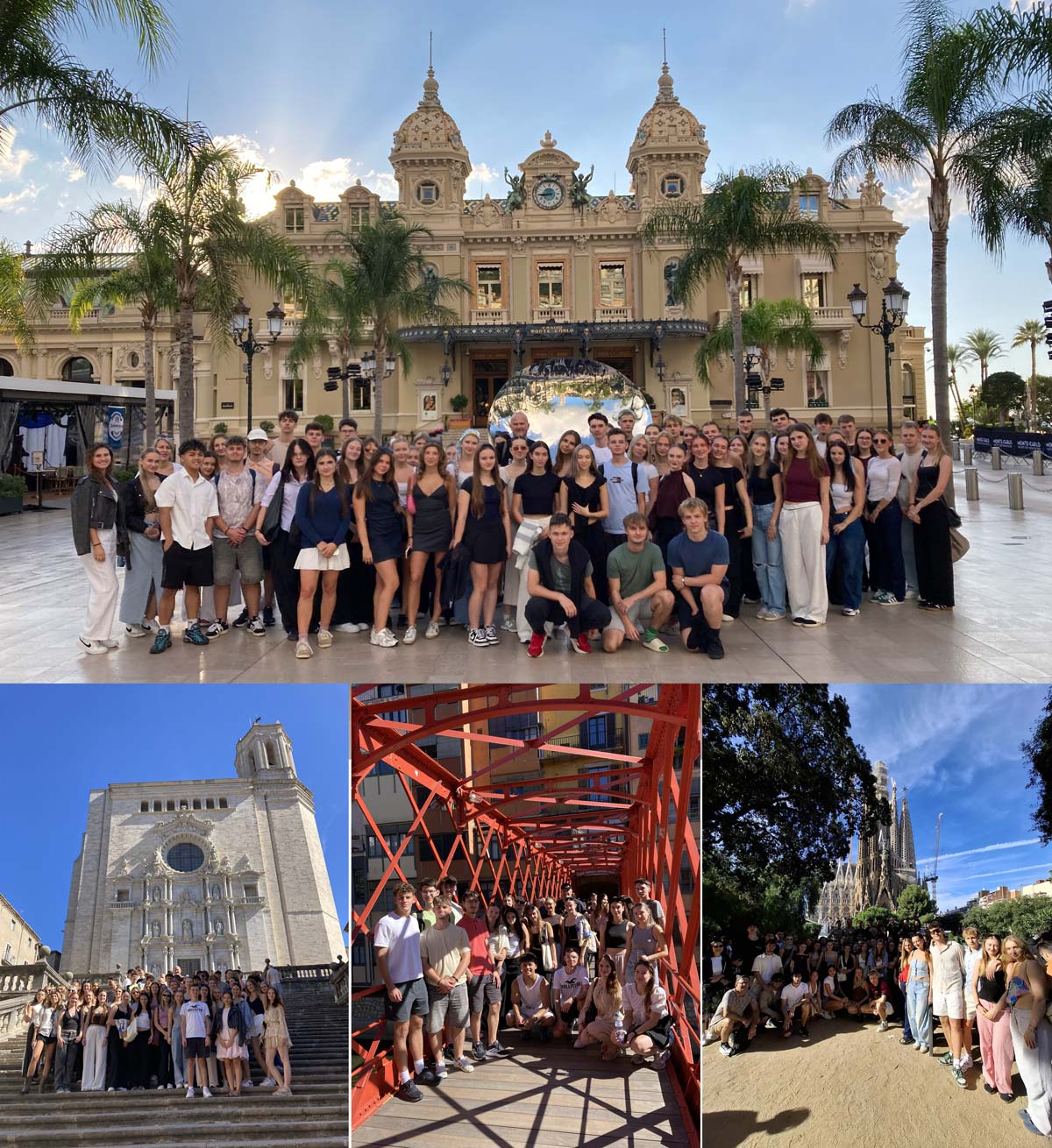 skupiny studentů na zájezdu ve Španělsku